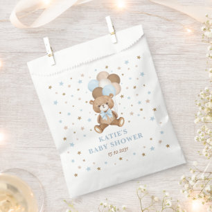 Sachets En Papier Bleu bleu Brown Ours en Teddy Ballons bébé Garçon