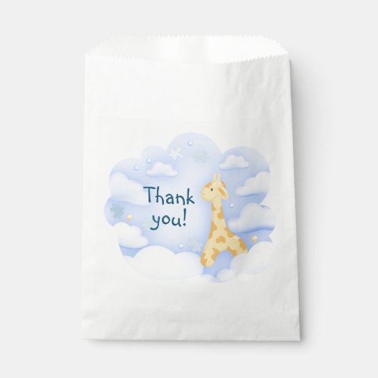 Sachets En Papier Bleu ciel clair pour une 1ère fête d'anniversaire (Devant)