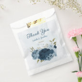 Sachets En Papier bleu clair marine fleurs mariage (Scellé)