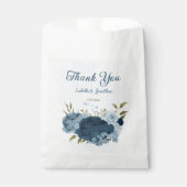 Sachets En Papier bleu clair marine fleurs mariage (Devant)