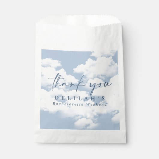 Sachets En Papier Bleu clair "Sur un petit nuage" Week-end de Bachel (Devant)