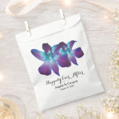 Sachets En Papier Bleu Dendrobium Orchid Heureux Jamais Après Mariag (Coupé)