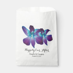 Sachets En Papier Bleu Dendrobium Orchid Heureux Jamais Après Mariag