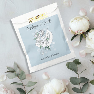Sachets En Papier Bleu des flocons de neige du dragon blanc d'hiver