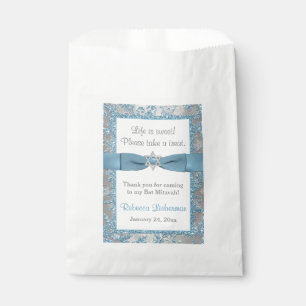Sachets En Papier Bleu du pays des merveilles d'hiver du sac   de