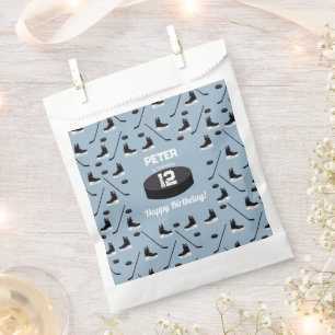 Sachets En Papier Bleu Dusty Bâton de hockey sur glace, Patins Puck