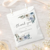 Sachets En Papier Bleu Dusty Mariage Floral Élégant Script Rustique (Coupé)