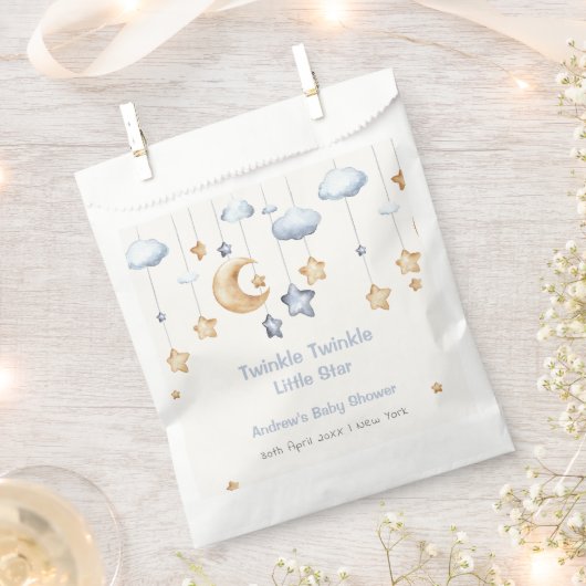 Sachets En Papier Bleu Elegant Twinkle Baby shower Twinkle (Coupé)