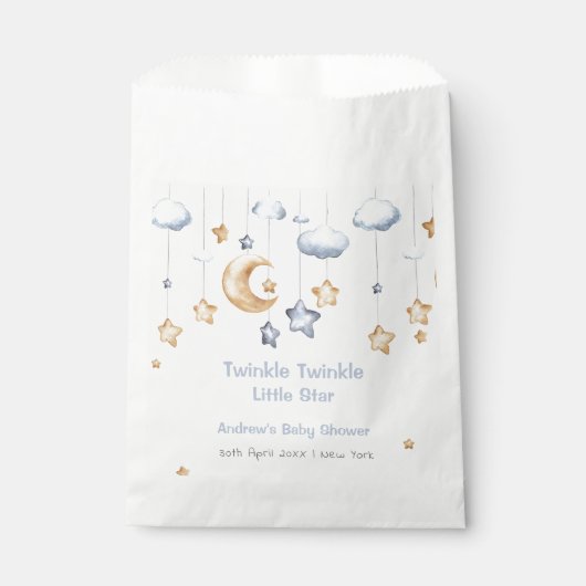 Sachets En Papier Bleu Elegant Twinkle Baby shower Twinkle (Devant)