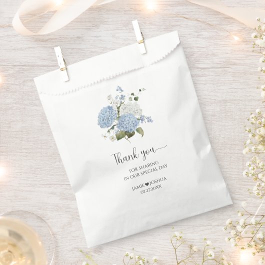 Sachets En Papier Bleu et blanc Hydrangeas Mariage de verdure (Coupé)