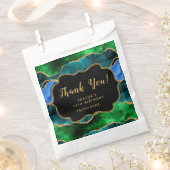 Sachets En Papier Bleu et vert Peacock Agate Anniversaire Merci (Coupé)