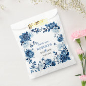 Sachets En Papier Bleu floral Chinoiserie garçon Baptême Merci (Scellé)