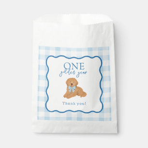 Sachets En Papier Bleu Gingham Une Année Dorée Garçons Premier Anniv