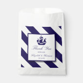 Sachets En Papier Bleu Mariage de navire marine (Devant)