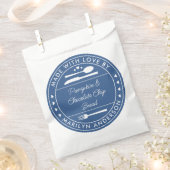 Sachets En Papier Bleu Marine Fabriqué Avec Amour Nourriture Sac Cad (Coupé)