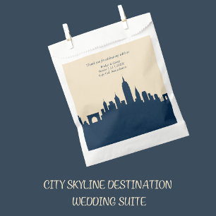 Sachets En Papier bleu marine Voyage Ville Skyline destination Maria