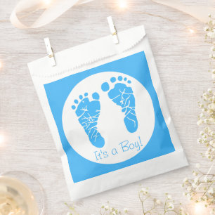 Sachets En Papier Bleu mignon Empreintes bébé C'est un Baby shower g