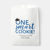 Sachets En Papier Bleu One Smart Cookie Graduation (Devant)