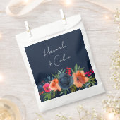 Sachets En Papier Bleu Orange Rouge Botanique Vibrant (Coupé)