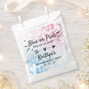 Sachets En Papier Bleu Ou Rose Moderne ? Parti de révélation de genr