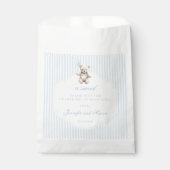 Sachets En Papier Bleu ours en peluche ballon bébé garçon douche mer (Devant)