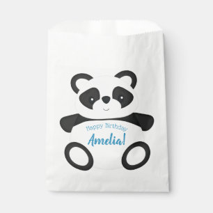 Sachets En Papier Bleu Panda Bear fête d'anniversaire