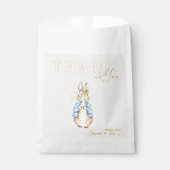 Sachets En Papier Bleu Pierre le lapin Baby shower Merci (Devant)