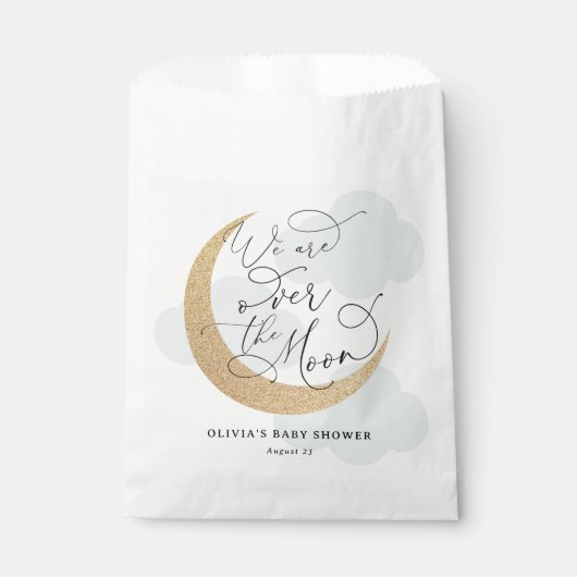 Sachets En Papier Bleu sur le Baby shower de la Lune (Devant)