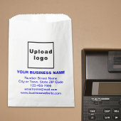 Sachets En Papier Bleu Texte Entreprise Marque sur sac en papier