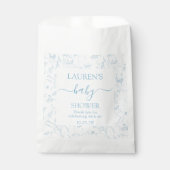 Sachets En Papier Bleu Toile Ours Baby shower Garçon (Devant)
