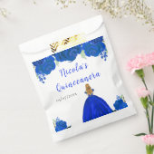 Sachets En Papier Blonde Hair Princess Blue Floral Quinceanera (Scellé)