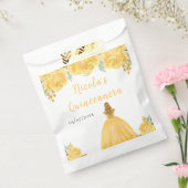 Sachets En Papier Blonde Hair Princess Gold Floral Quinceanera (Scellé)