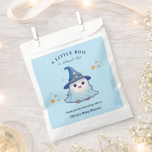 Sachets En Papier Blue A Little Boo Halloween Baby Shower (Coupé)