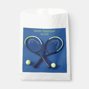 Sachets En Papier Blue Anniversaire Raquettes et Balls Tennis
