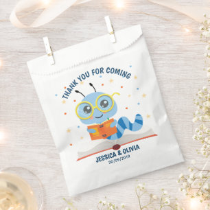 Sachets En Papier Blue Bookworm Theme Favoriser le sac