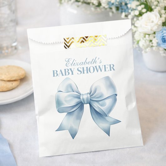 Sachets En Papier Blue Bow Baby Boy Elegant Baby Shower