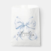 Sachets En Papier Blue Bow Baby Shower Coquette Bow Theme (Devant)