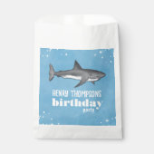 Sachets En Papier Blue Boys Birthday Party Sharks Custom (Devant)