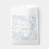 Sachets En Papier Blue Chinoiserie Toile de Jouy Mariage Date de sau (Devant)