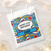 Sachets En Papier Blue Comic Book Superhero fête d'anniversaire (Coupé)