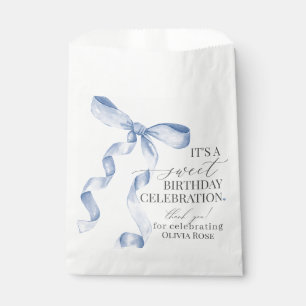 Sachets En Papier Blue Coquette Bow Girl Anniversaire de fête Desser