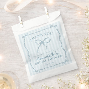 Sachets En Papier Blue Coquette Bow Pastel Fête des mariées Dessert