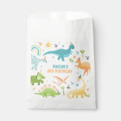 Sachets En Papier Blue Dinosaur fête d'anniversaire (Devant)