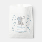 Sachets En Papier Blue Elephant Aquarelle Baby shower garçon (Devant)