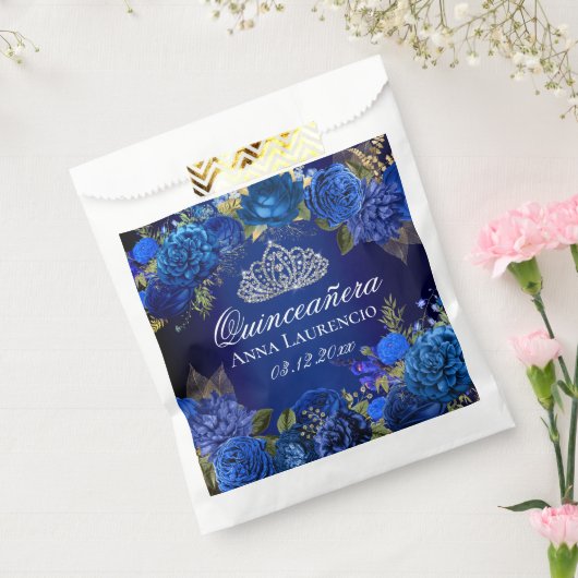 Sachets En Papier Blue Floral Rose Quinceanera Party (Scellé)