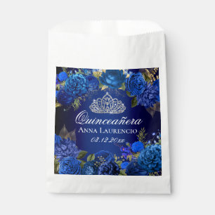 Sachets En Papier Blue Floral Rose Quinceanera Party