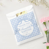 Sachets En Papier Blue Gingham Coquette Bow Baptism Dessert (Scellé)