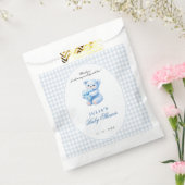 Sachets En Papier Blue Gingham Teddy Bear Neutral Baby Shower (Scellé)