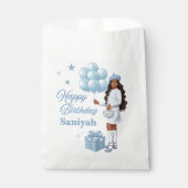Sachets En Papier Blue Glam Black Ado Fête d'anniversaire fille (Devant)
