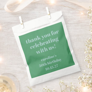 Sachets En Papier Blue Green Moderne Personnalisé 50e anniversaire M